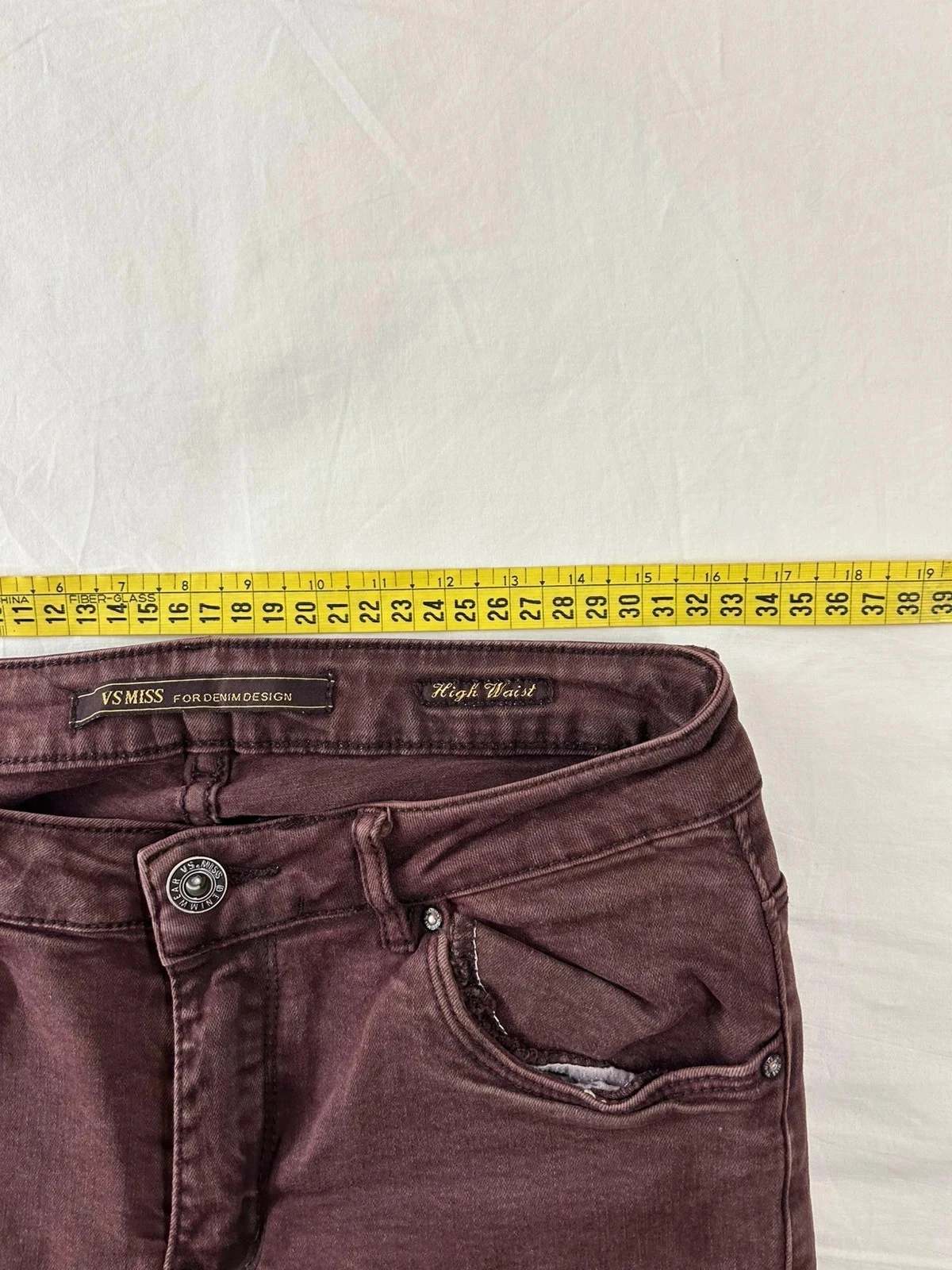 Rode wijnrode vintage hoge taille jeans van Vs. Miss – photo 6